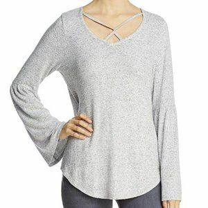 A + A Collection L Gray White Hi Low Top NWT Z75